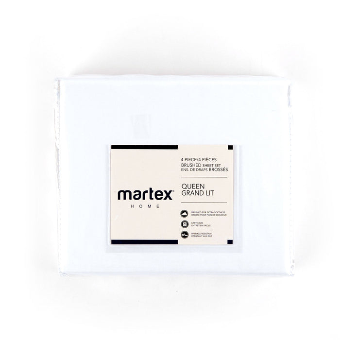 Martex Solid Sheet Set, Queen, 4-Pieces, Assorted Colours