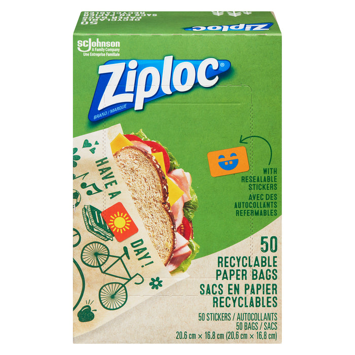 Ziploc Recyclable Paper Bags, 50-Pack