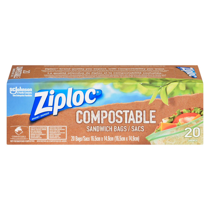 Ziploc Compostable Sandwich Bags, 20-Pack