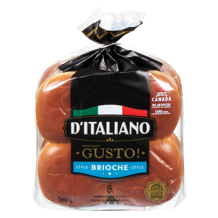 Petits pains à hamburger style brioche D'Italiano, emballage de 8, 560 g