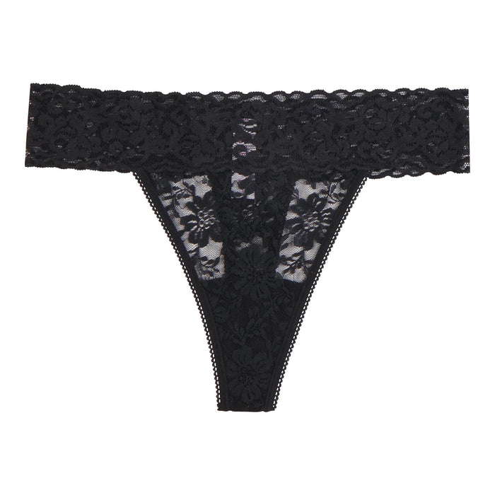 Tanga en dentelle Carisma pour femmes, noir