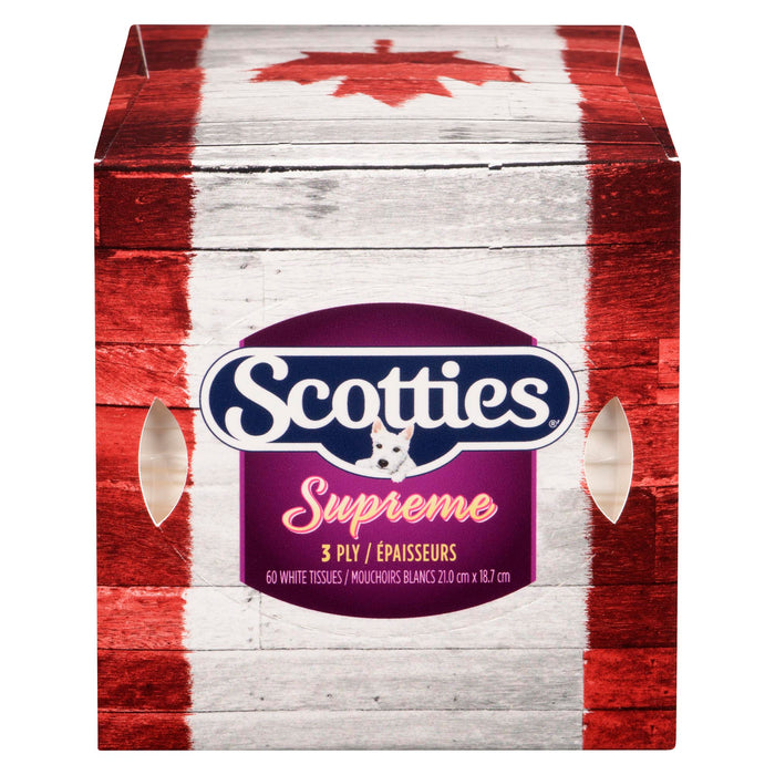 Scotties Supreme 3-Ply White Tissues, 60-Pack