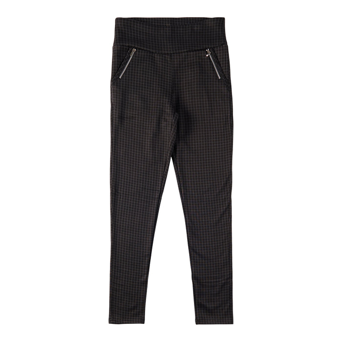 Pantalon en tricot imprimé d'aspect néoprène à glissière pour femmes Festive de Lily Morgan