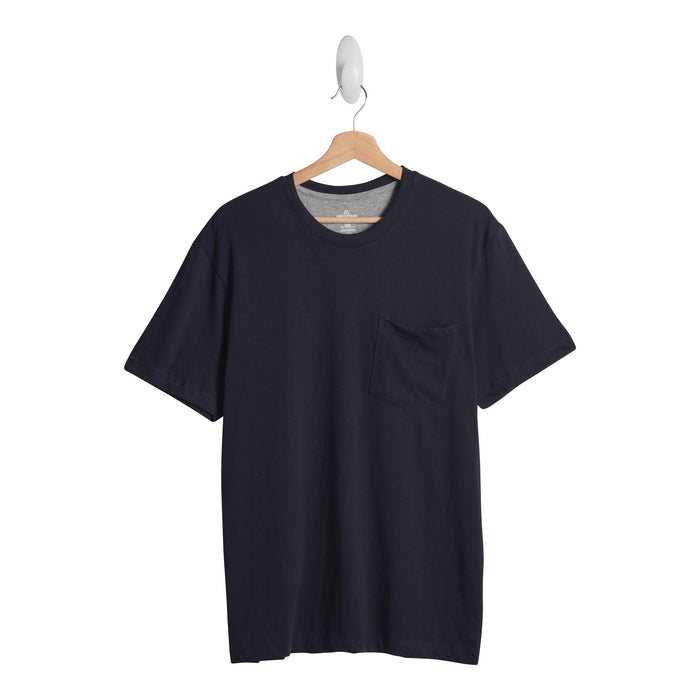 Mountain Ridge Men's Short Sleeve Crew Neck T-Shirt with Chest Pocket, Navy