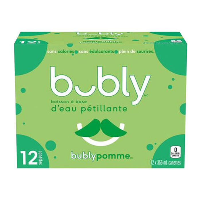 Bubly Apple Sparkling Water, 12-Pack, 355-ml