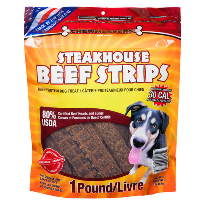 Gâteries pour chiens Chewmasters Steakhouse, lanières de boeuf, 454 g