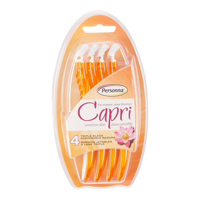 Personna Women's Capri Tripe Blade Disposable Razor, 4-Pack