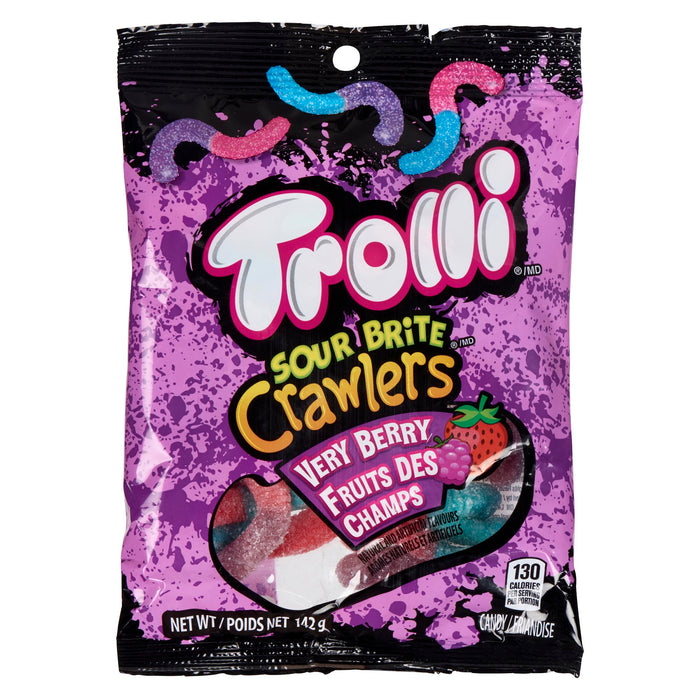 Trolli Sour Brite Crawlers Candy Very Berry, 142-g