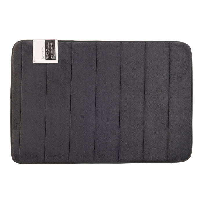 Bathroom Foam Mat, Forged Iron, 20-in x 30-in