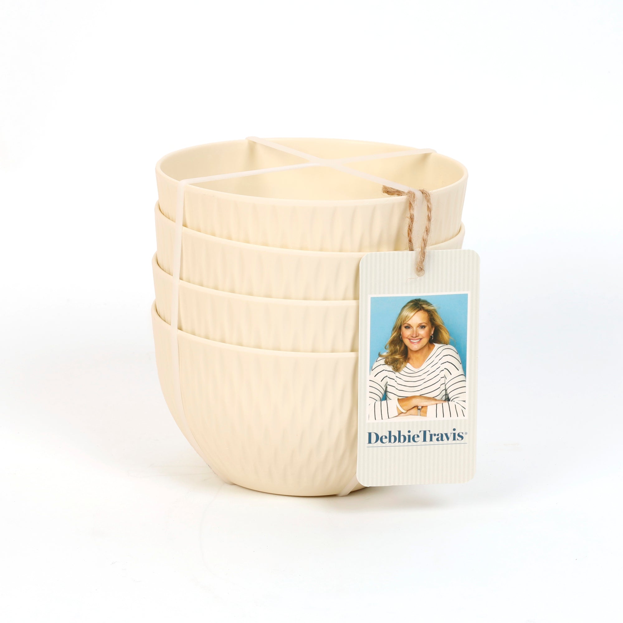 Debbie Travis® Textured Melamine Picnic Bowl, Cream, 4Pack Giant Tiger