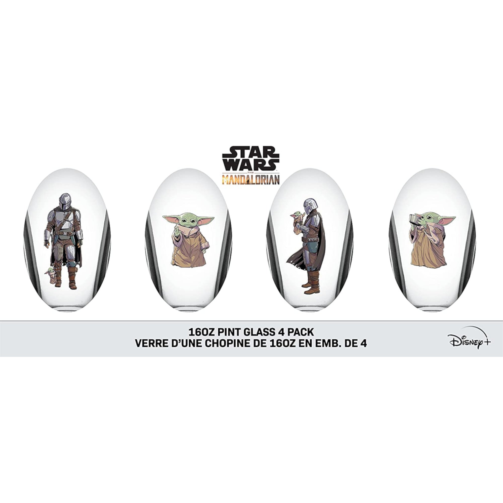 Mandalorian Pint Glass, 4Pack, 16oz. Giant Tiger