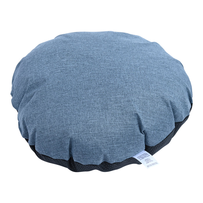 Round Faux Linen Pet Bed, 22-in.