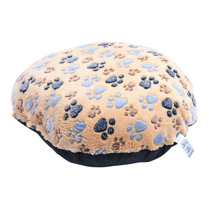 Round Plush Pet Bed, Tan, 22-in
