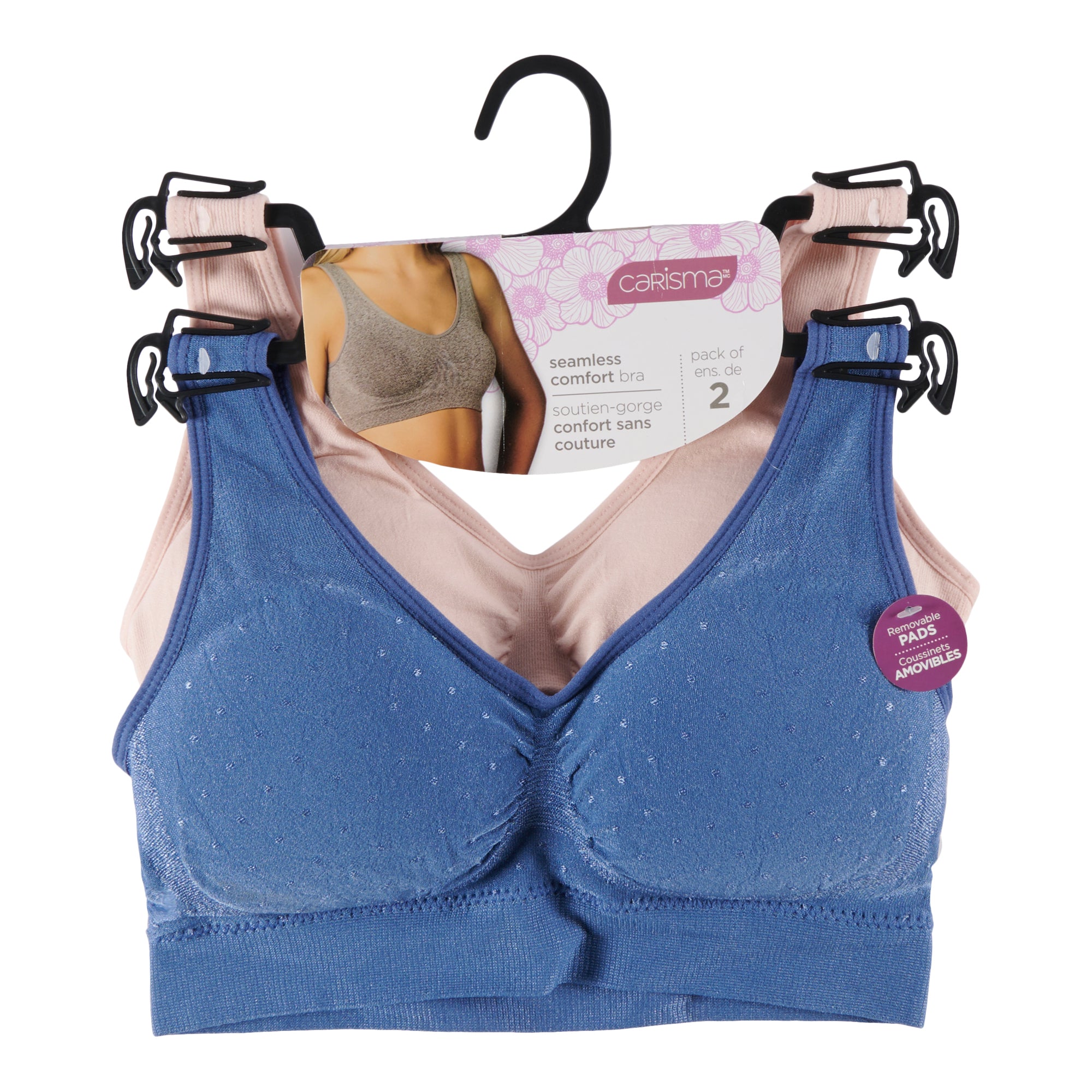 Carisma Women's Comfort Bra, 2Pack Giant Tiger