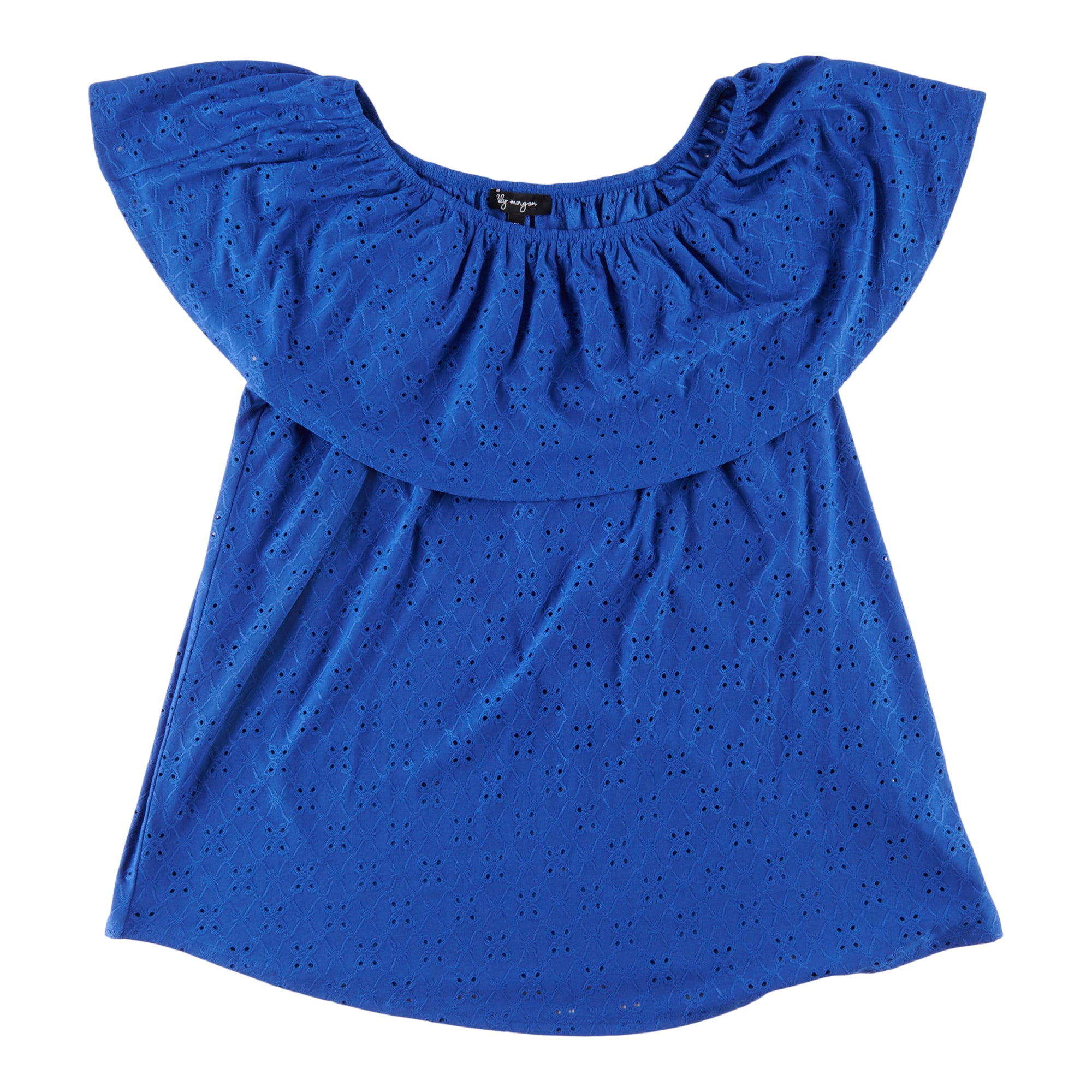 lily Women's Plus Tropical Eyelet Top Giant Tiger