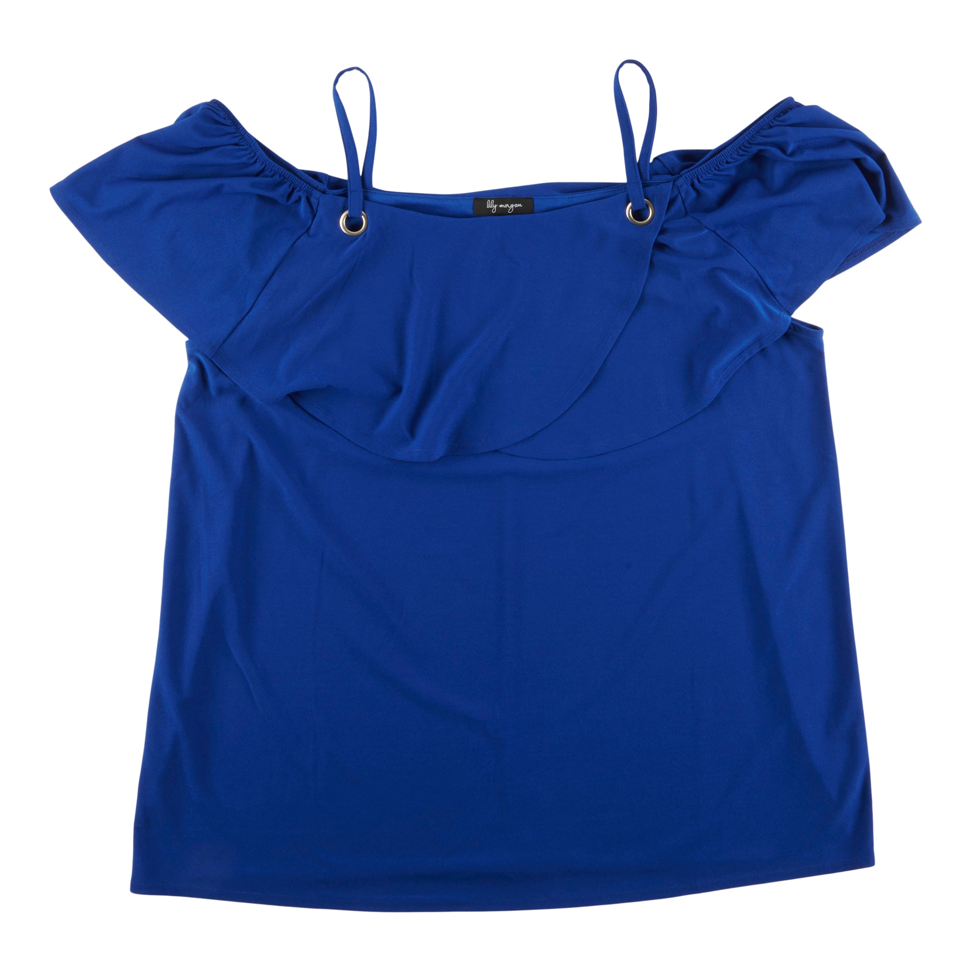 lily Women's Plus Tropical Off The Shoulder Solid Top Giant Tiger