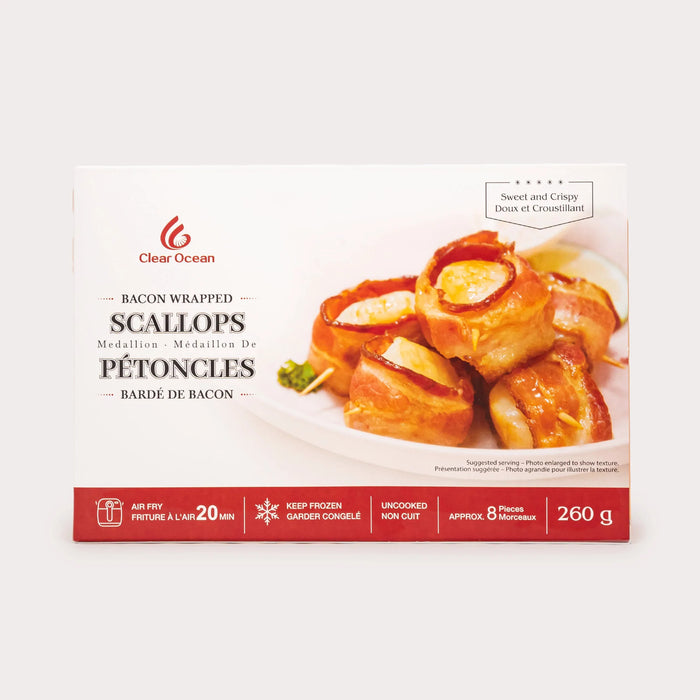 Pétoncles bardés de bacon Clear Ocean – 260 g