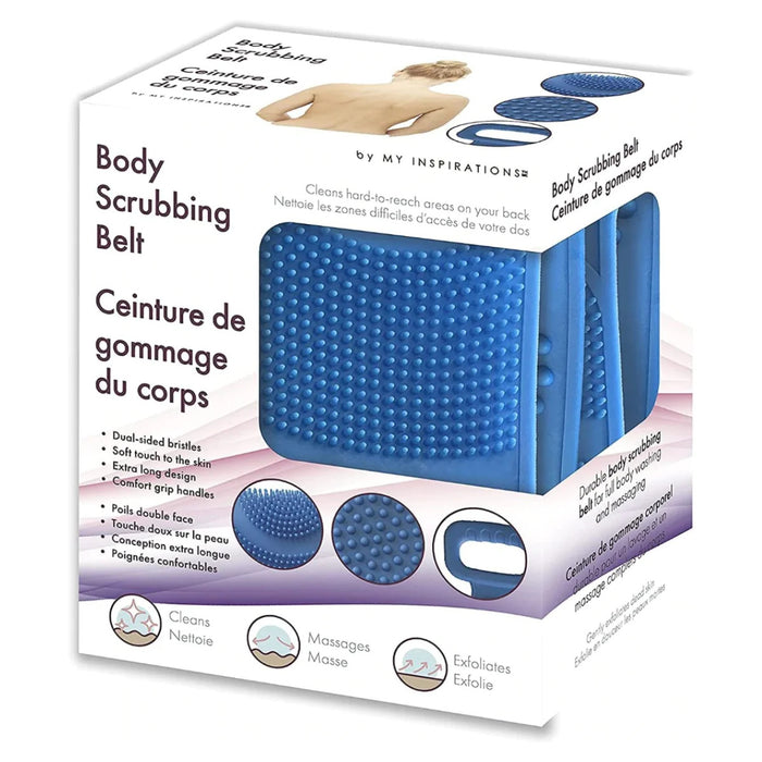 Ceinture exfoliante pour le corps, bleu – 32 po