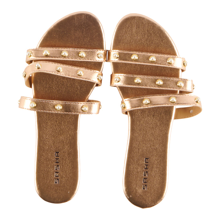Sandales ornées de fausses perles Sacha