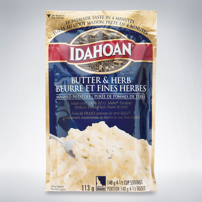 Idahoan Butter and Herb Mashed Potatoes - 113g