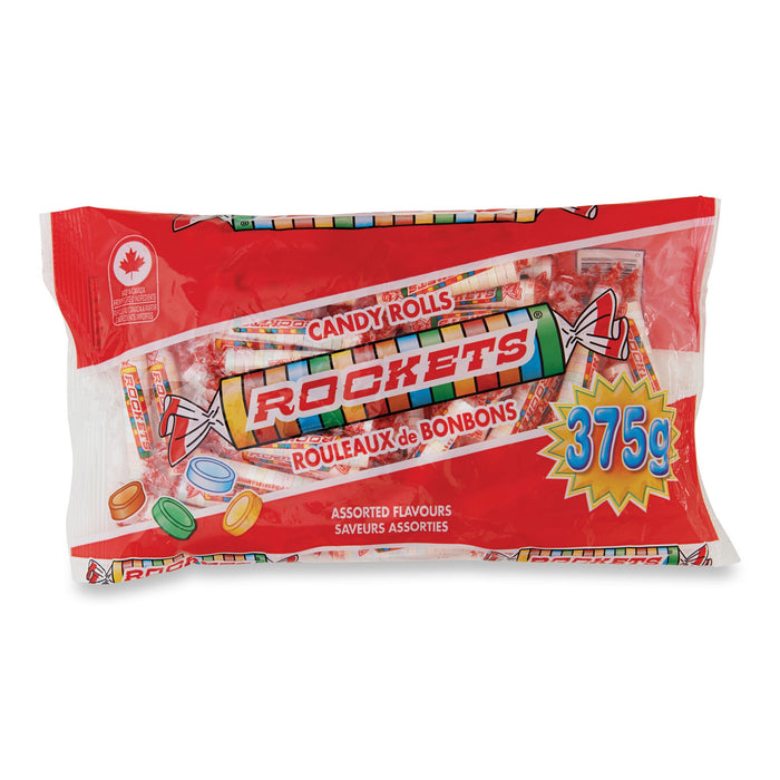 Rockets Candy Rolls Assorted Flavours, 375 g