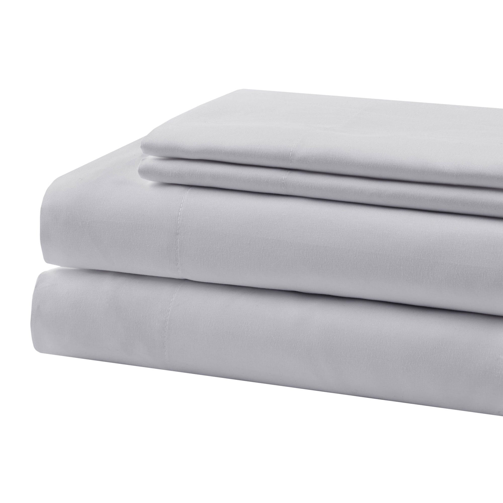 Beautyrest Soft Sheet Set with Pillowcases, Double, Light Grey, 4 Piec