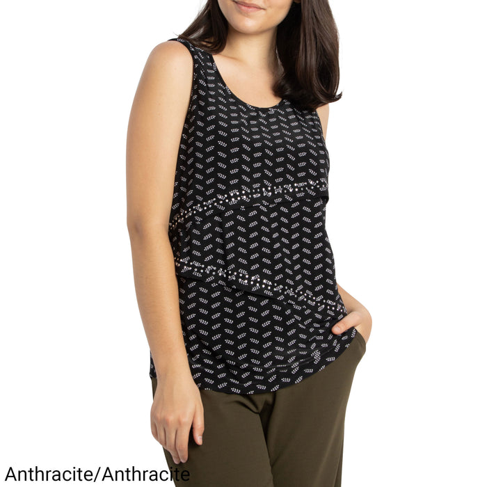 Classic Editions Women's Ruffle-Front Printed Cami - S-XXL