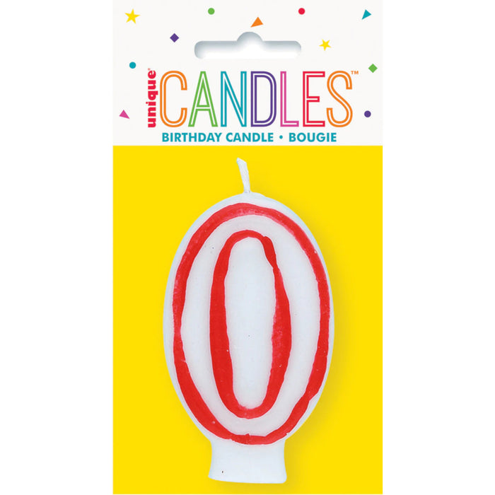 Unique Deluxe Numerical Birthday Cake Candle - Number 0