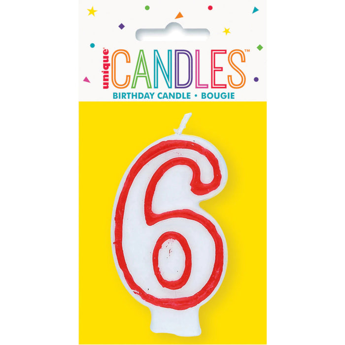 Unique Deluxe Numerical Birthday Cake Candle - Number 6