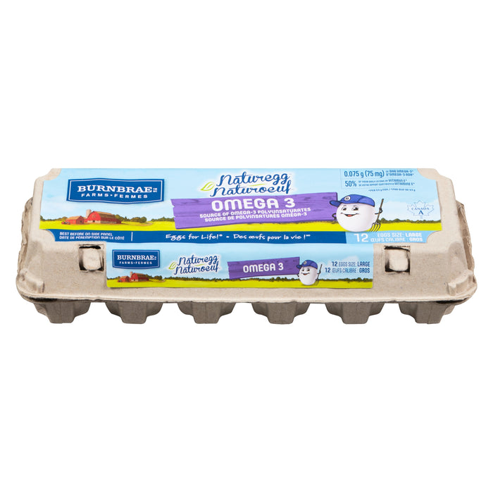 oeuf calibre gros avec oméga-3 Naturoeuf Fermes Burnbrae - emb. de 12