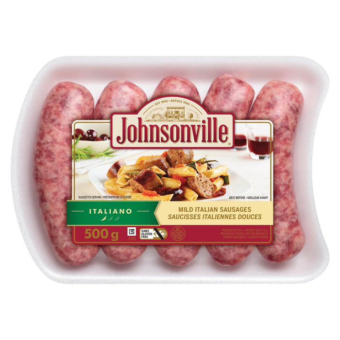Johnsonville Pure Pork Mild Italian Sausages, 500-g