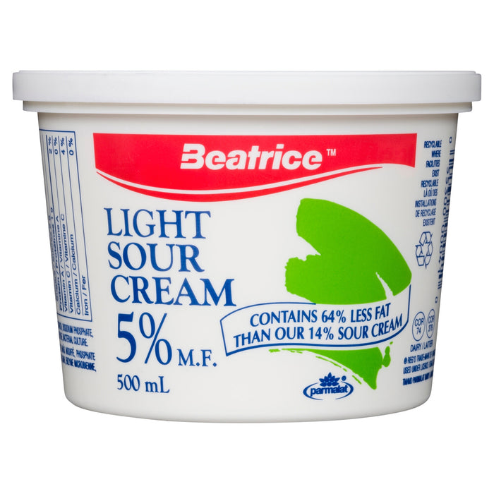 Crème sure légère Beatrice, 5 % M. G. - 500 ml