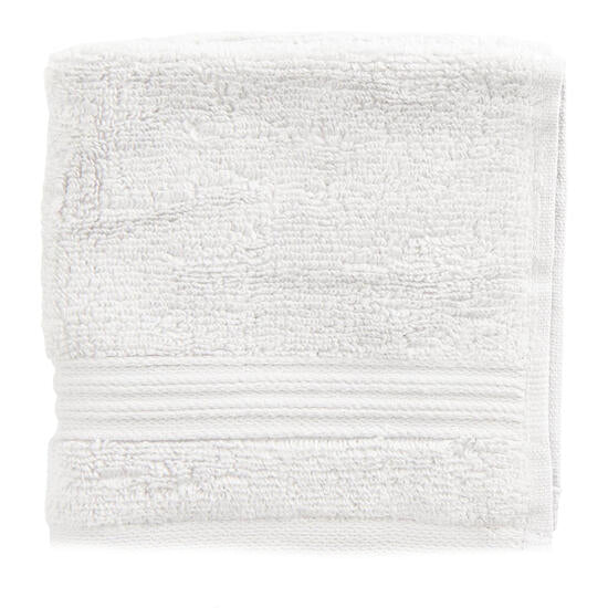 Texmade Premium Super-Absorbent Cotton Face Cloth, Dobby Striped, Light Grey, 13-in