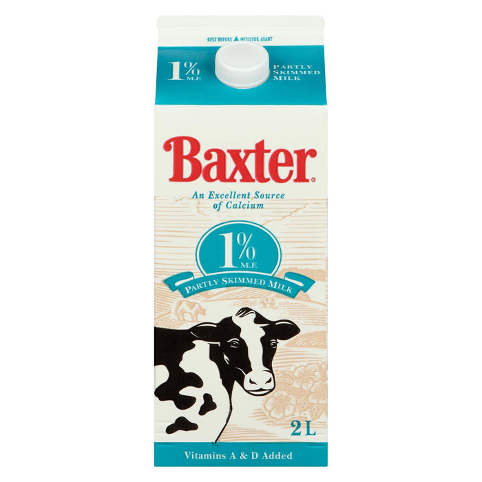 Baxter Partly Skimmed Milk 1% M.F., 2-L