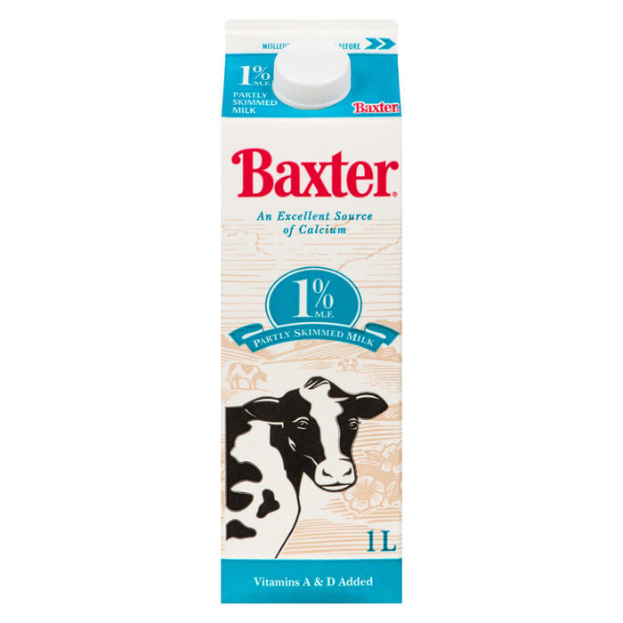 Baxter Partly Skimmed Milk 1% M.F., 1-L