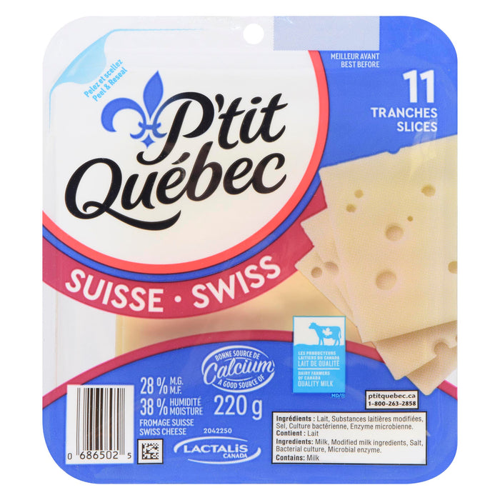 Fromage suisse avec 28 % de M. G. P'tit Québec, 220 g – emb. de 11