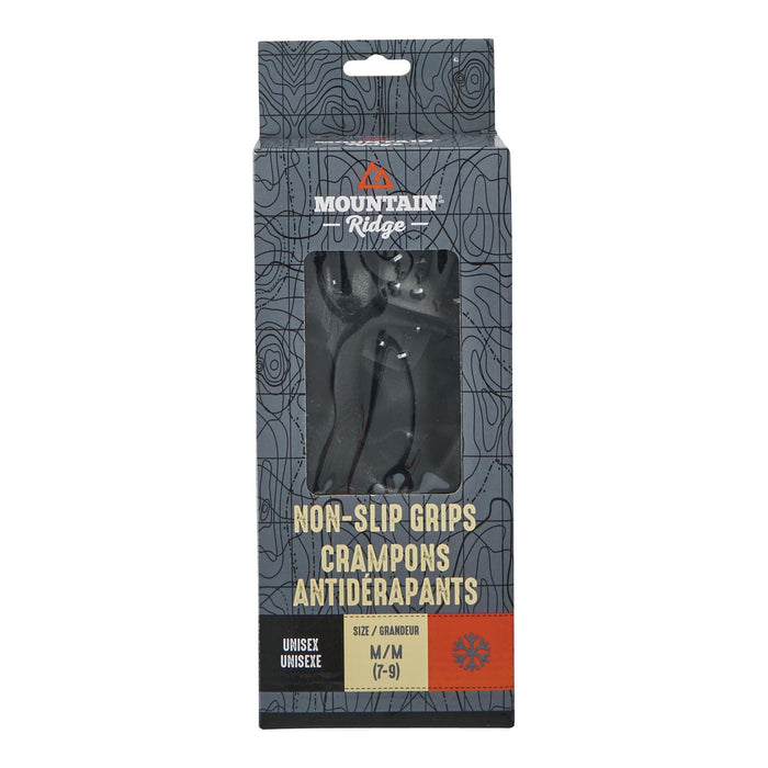 Mountain Ridge Rubber and Steel Cleat Non-Slip Grips, Medium, Black