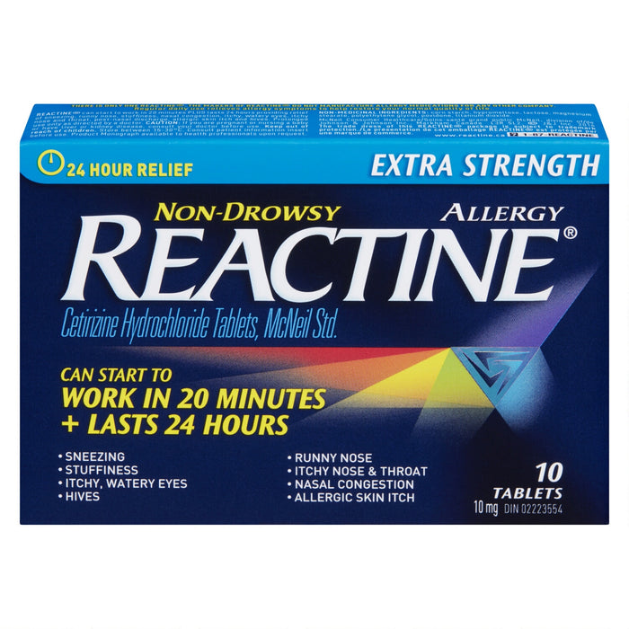 Reactine Extra Strength Non-Drowsy Allergy Relief Tablets, 10-mg, 10-Pack