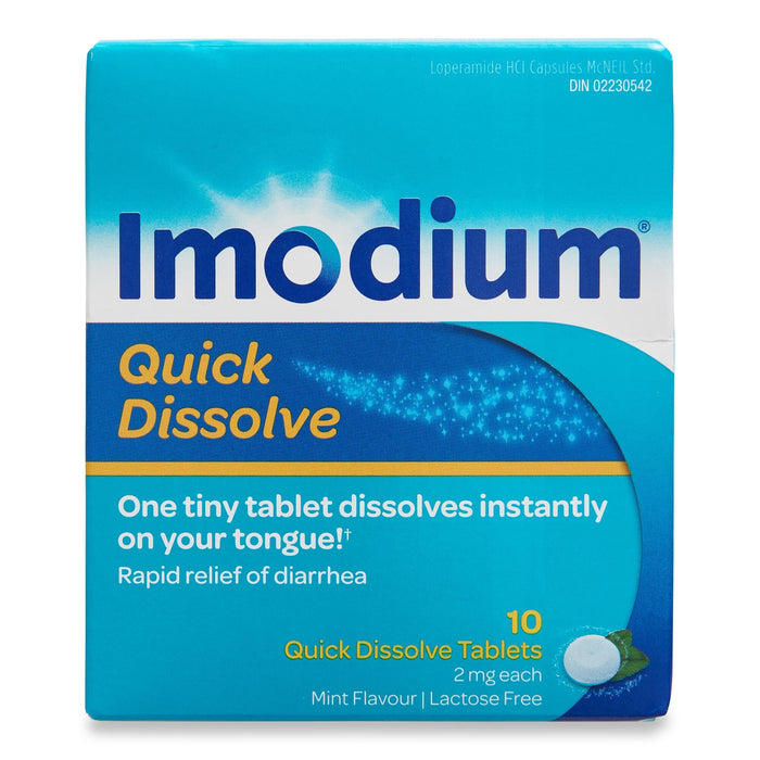 Imodium Quick Dissolve Mint Tablets, 20-mg, 10-Pack