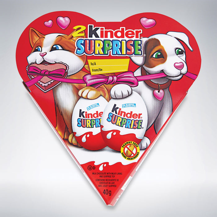 Chocolats Kinder Surprise dans une boîte en forme de coeur  40 g