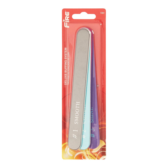 Fire Deluxe Nail Buffers, 3-Piece