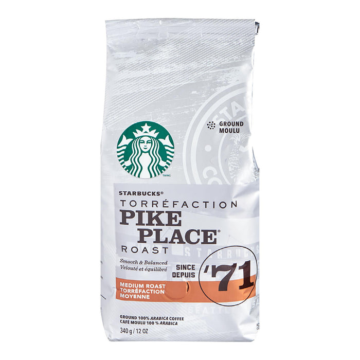 Café moulu de torréfaction ambrée Starbucks Pike Place - 340 g