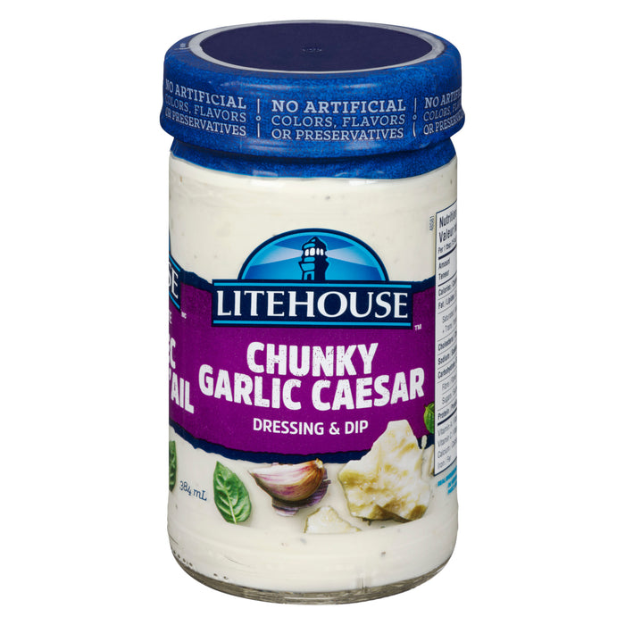 Vinaigrette et trempette César avec morceaux d'ail de Litehouse, 384 ml