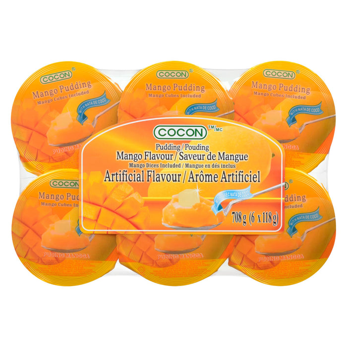 Cocon Nata Mango Flavour Fruit Dices Pudding, 6-Pack, 118-g
