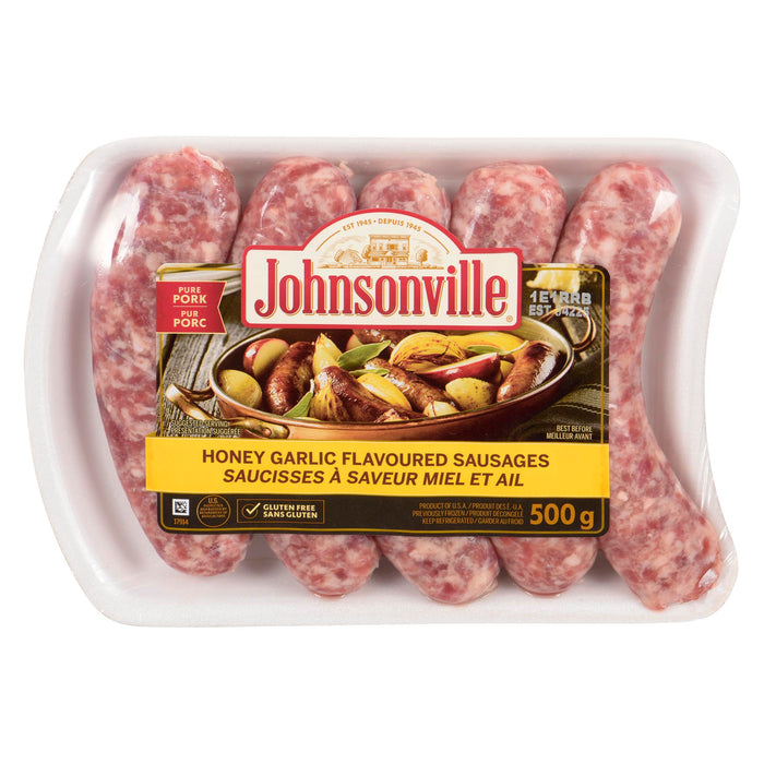 Johnsonville Saucisses à Saveur Miel et Ail Pur Porc, 500 g