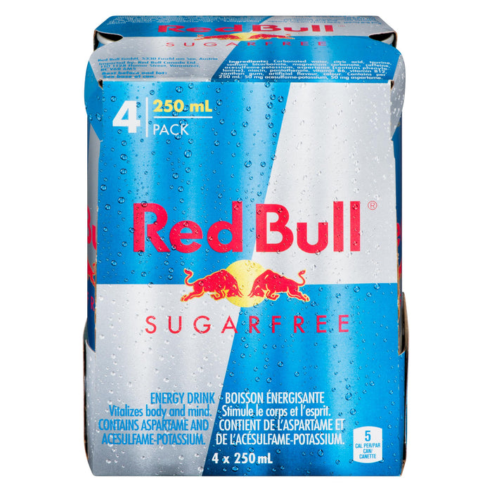 Red Bull Sugarfree Boisson énergisante, emb de 4, 250 ml