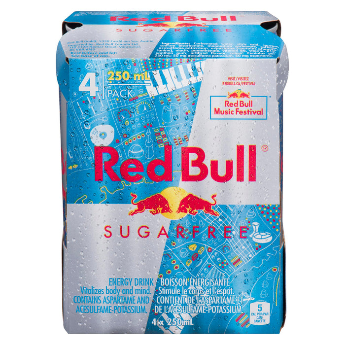 Red Bull Sugarfree Boisson énergisante, emb de 4, 250 ml