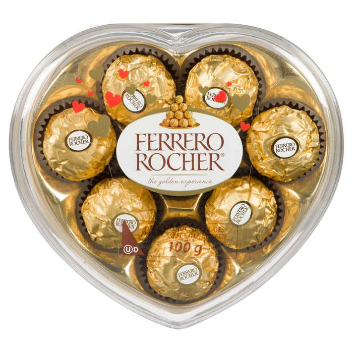 Boîte en coeur de chocolats à la noisette Ferrero Rocher - 100 g