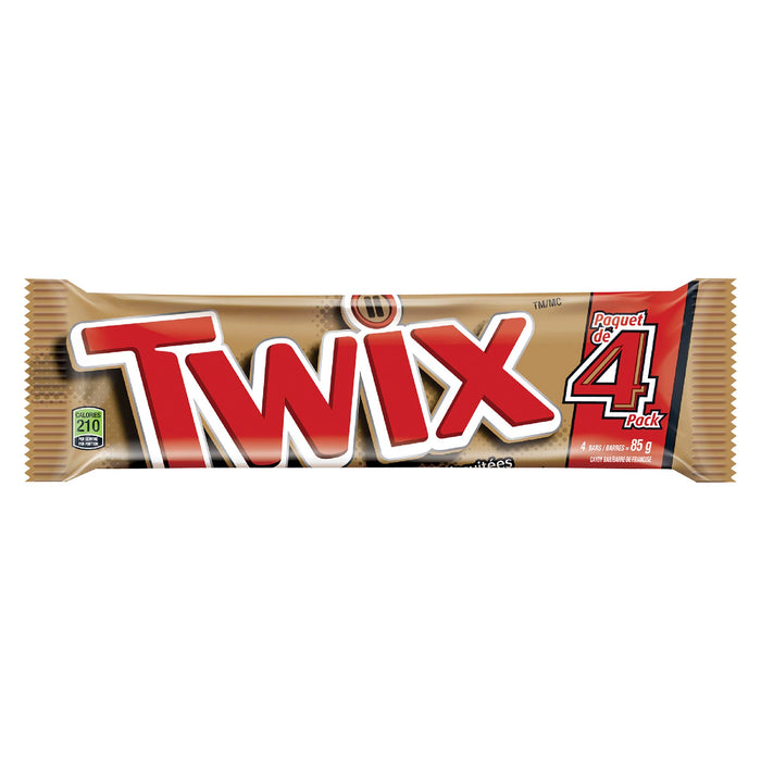 Twix Candy Bar Caramel Milk Chocolate, 4-Pack, 85-g