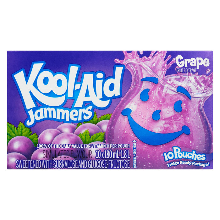 Boisson aux fruits au raisin Kool-Aid Jammers, emb./10, 180 ml